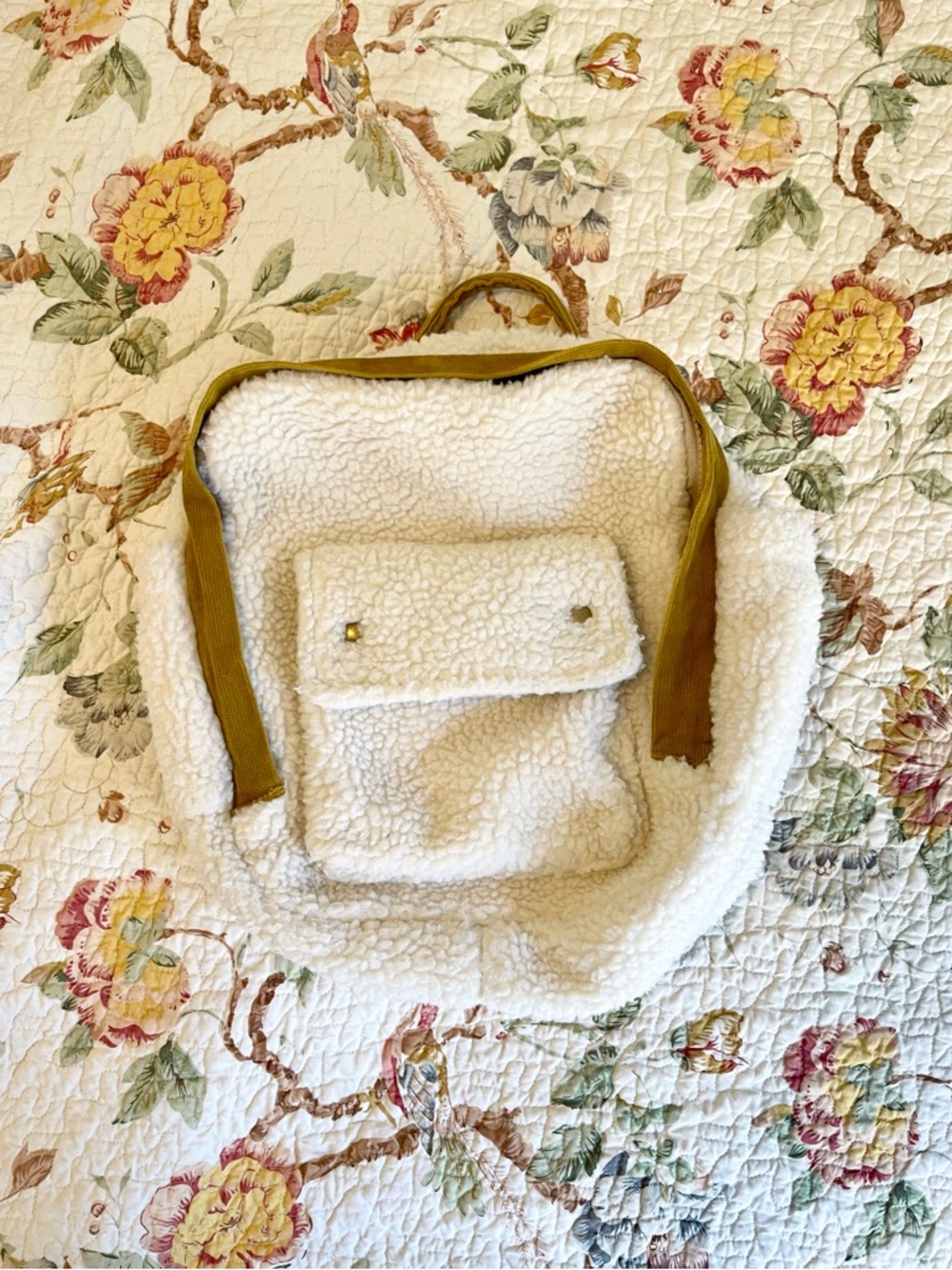 Rylee + Cru Sherpa Mini Backpack with Corduroy Trim